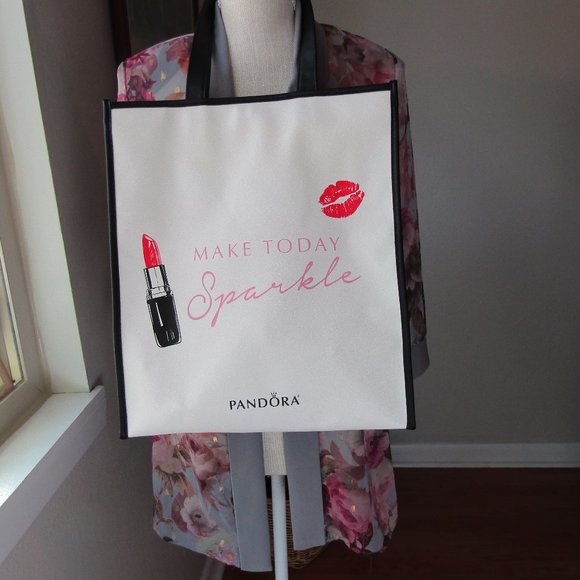 Pandora Tote Bag Make Today Sparkle Shopping Limited Edition Poly Tarp💋 - Picture 2 of 8